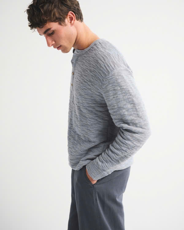 Áo Sweater Chính Hãng - Abercrombie & Fitch Cotton Knit Henley 