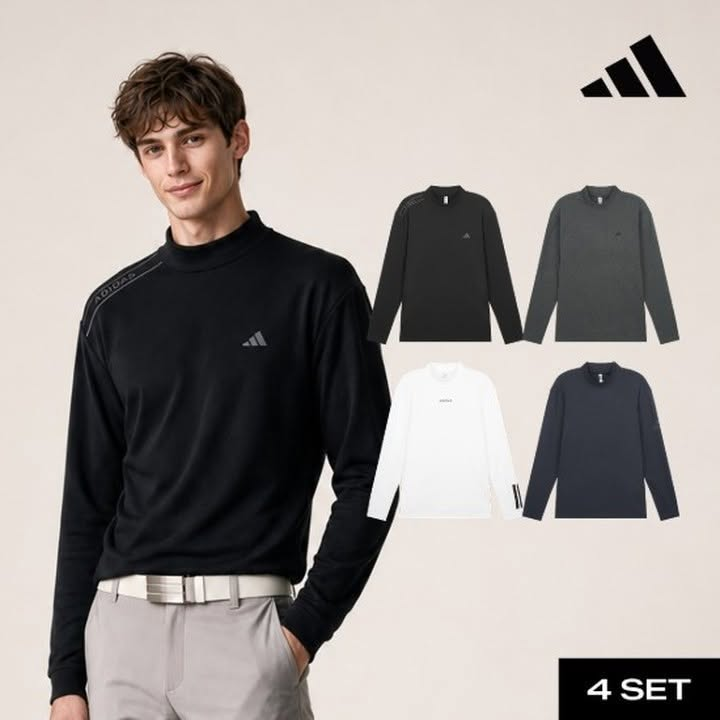 Áo Sweater Chính Hãng - Adidas Men's Baselayer Mock Neck Long Sleeve Shirt 