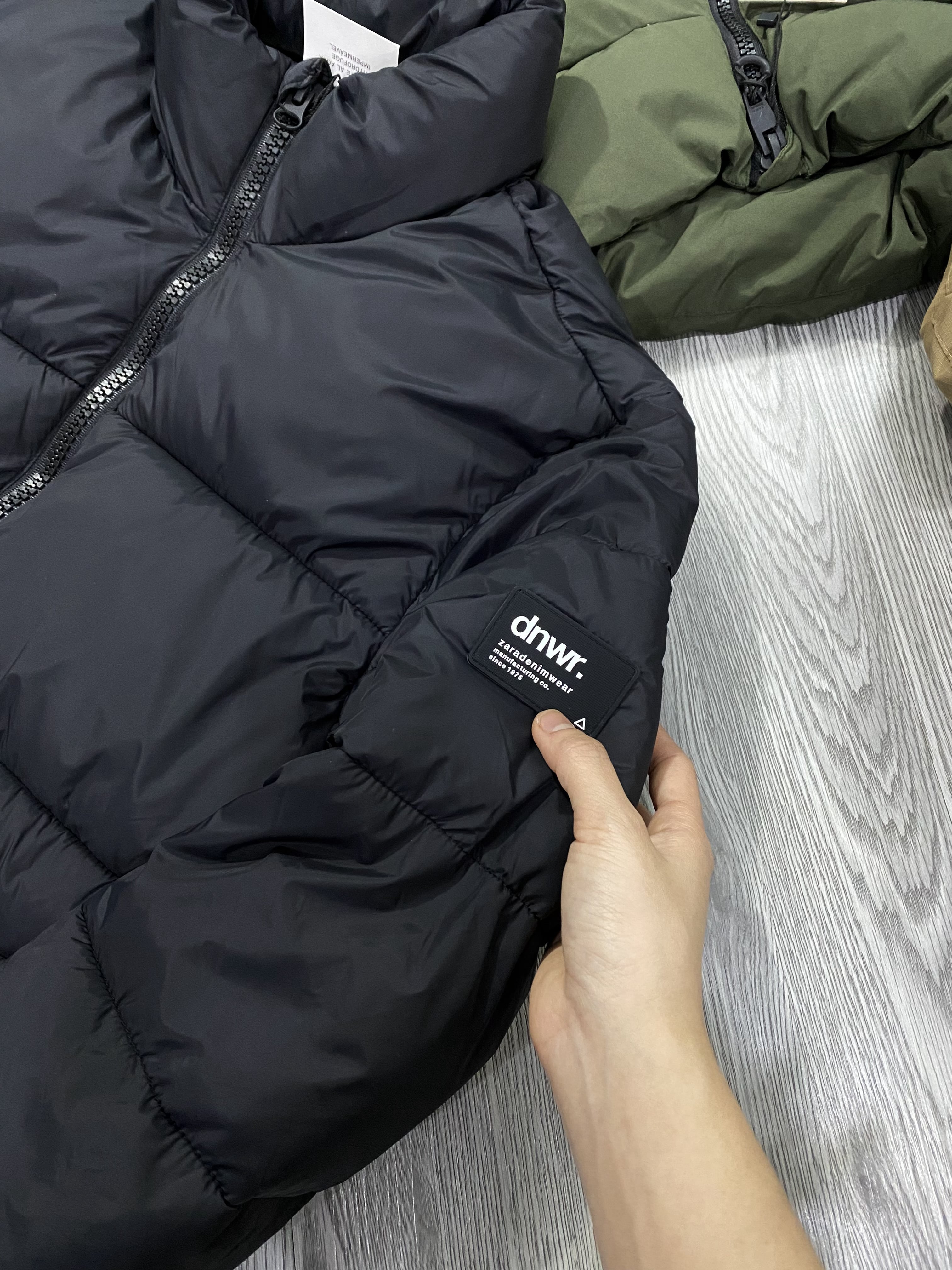 ÁO KHOÁC CHÍNH HÃNG - Zara ripstop puffer jacket black - 6985/316