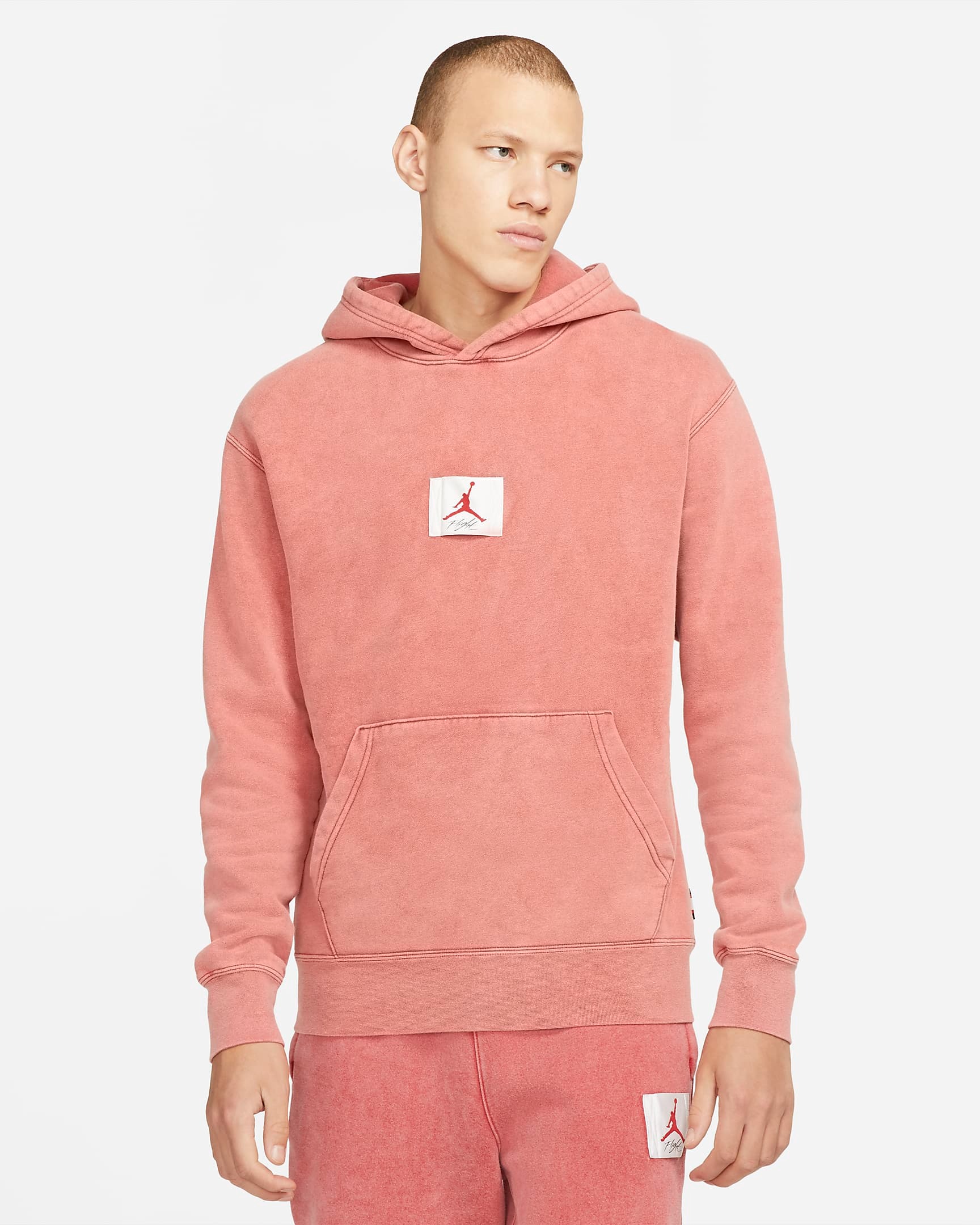 Áo Hoodie Chính Hãng - Jordan Flight Fleece Men's Graphic Pullover 'Peach' - CV2366-687