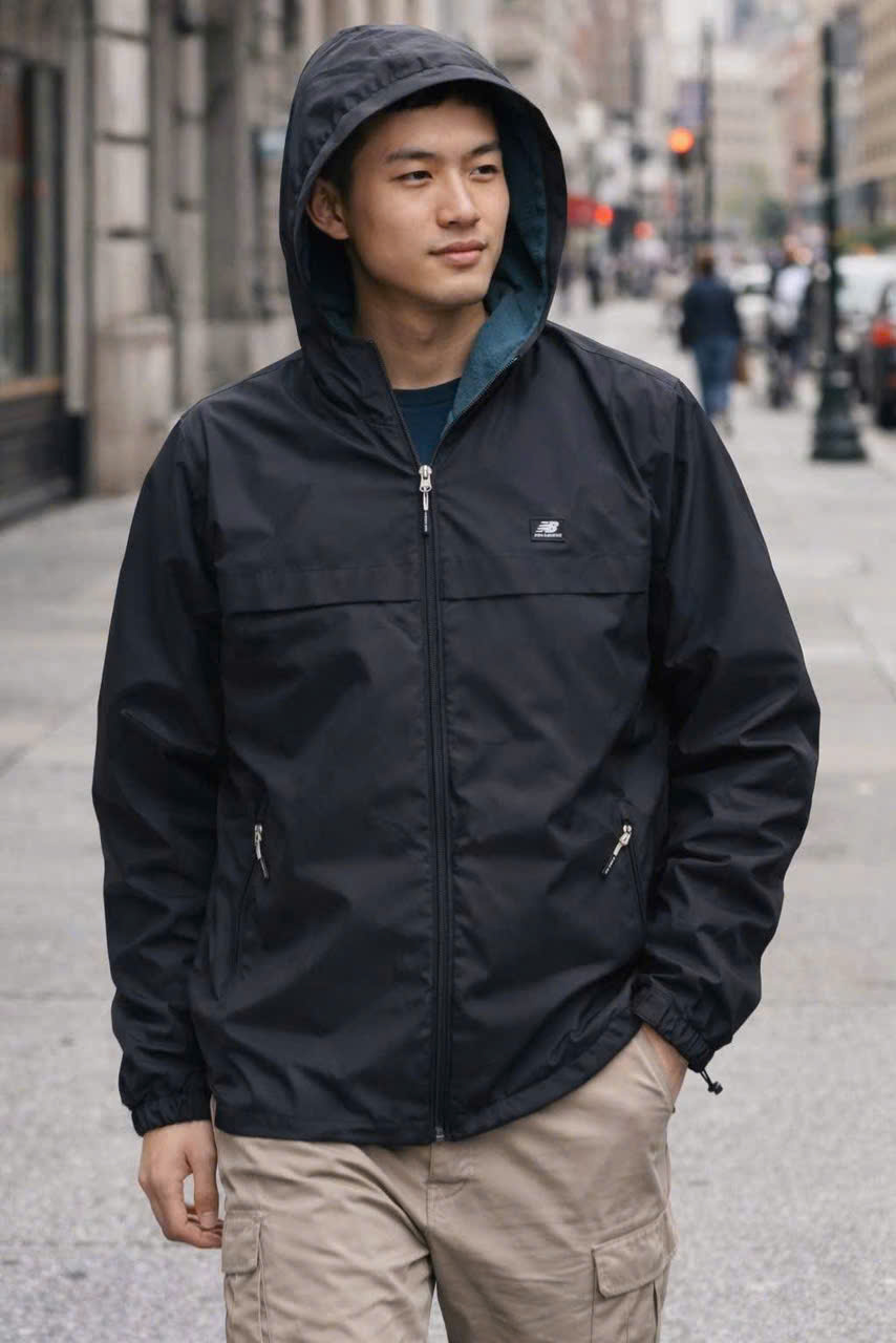 Áo Khoác Chính Hãng - New Balance Waterproof Jacket with Fleece Lining ' Black ' - KNB802-010