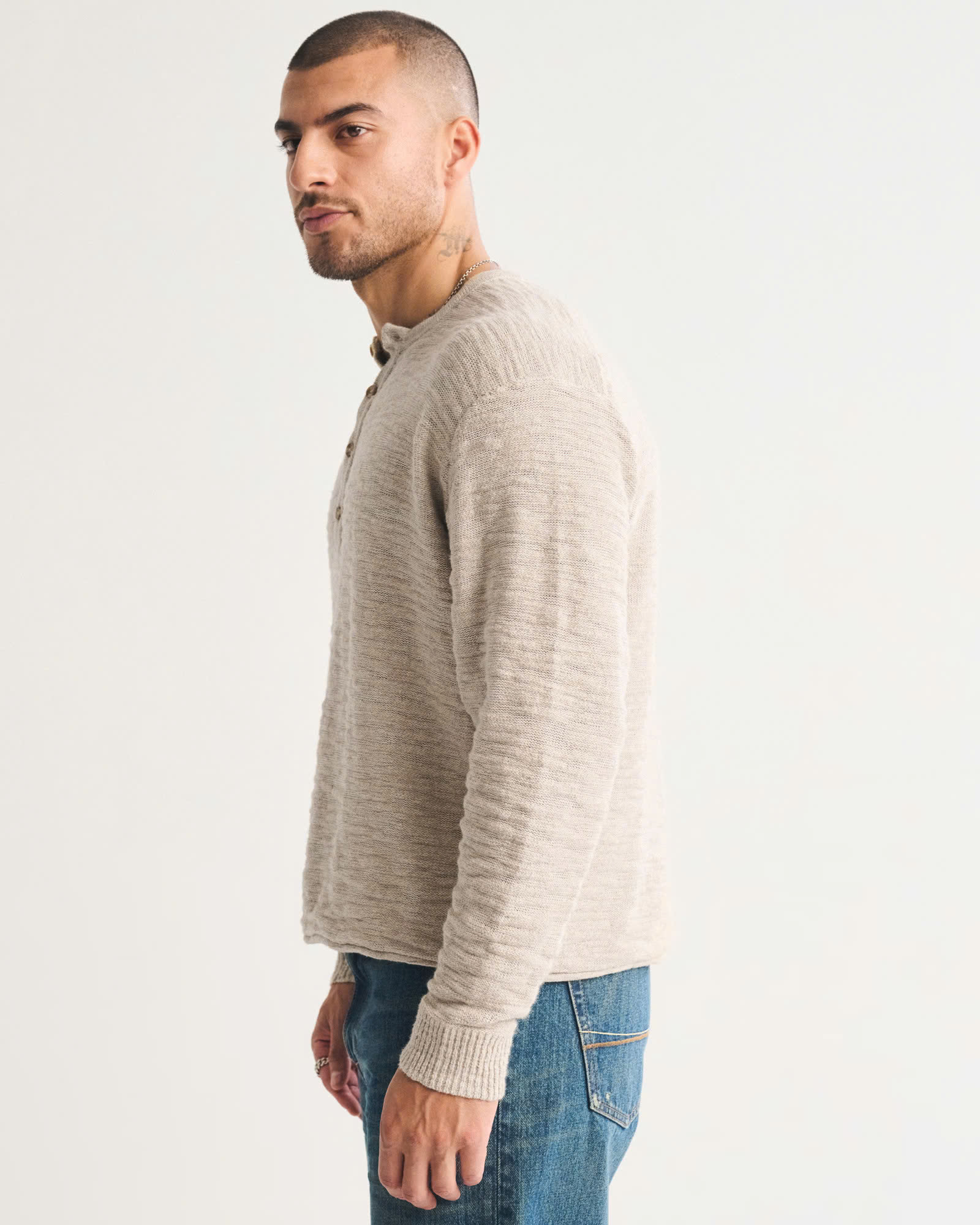 Áo Sweater Chính Hãng - Abercrombie & Fitch Cotton Knit Henley 