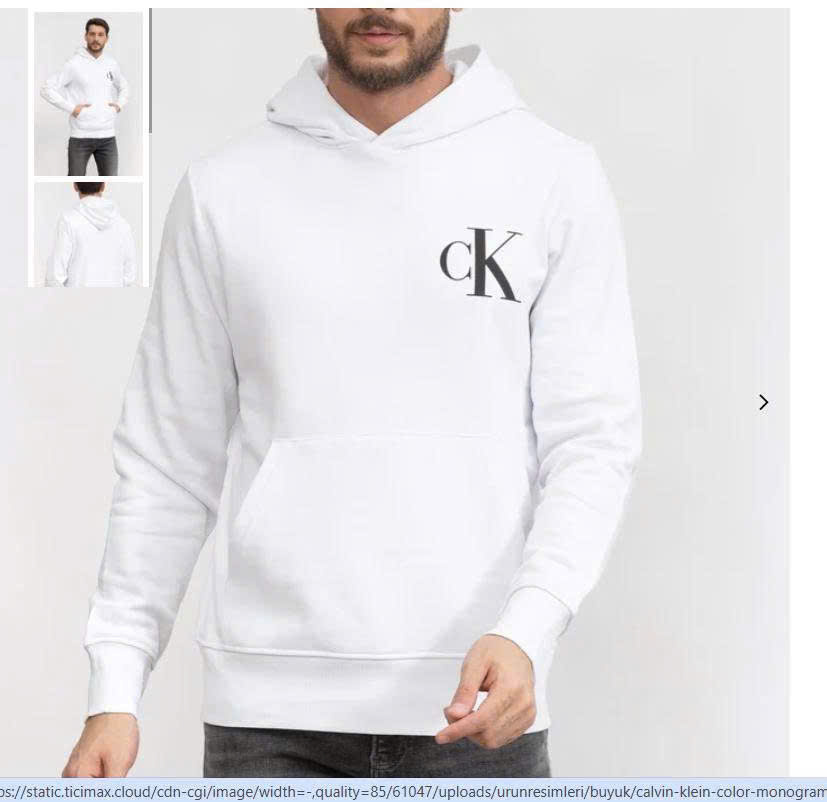 ÁO HOODIE CHÍNH HÃNG - Calvin Klein Sweatshirt with Hood Bright White - J30J324699-YAF
