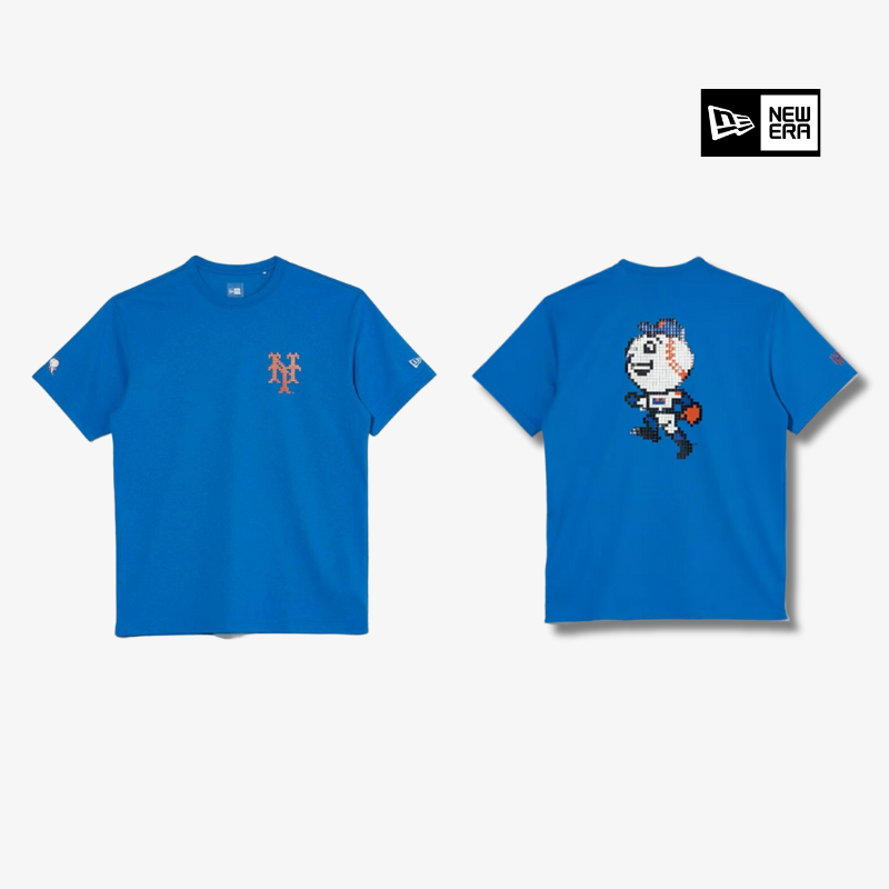 Áo Thể Thao Hè - Áo Thun Nam Nữ New Era MLB New York Mets 8 Bit Logo Tee - 12866564