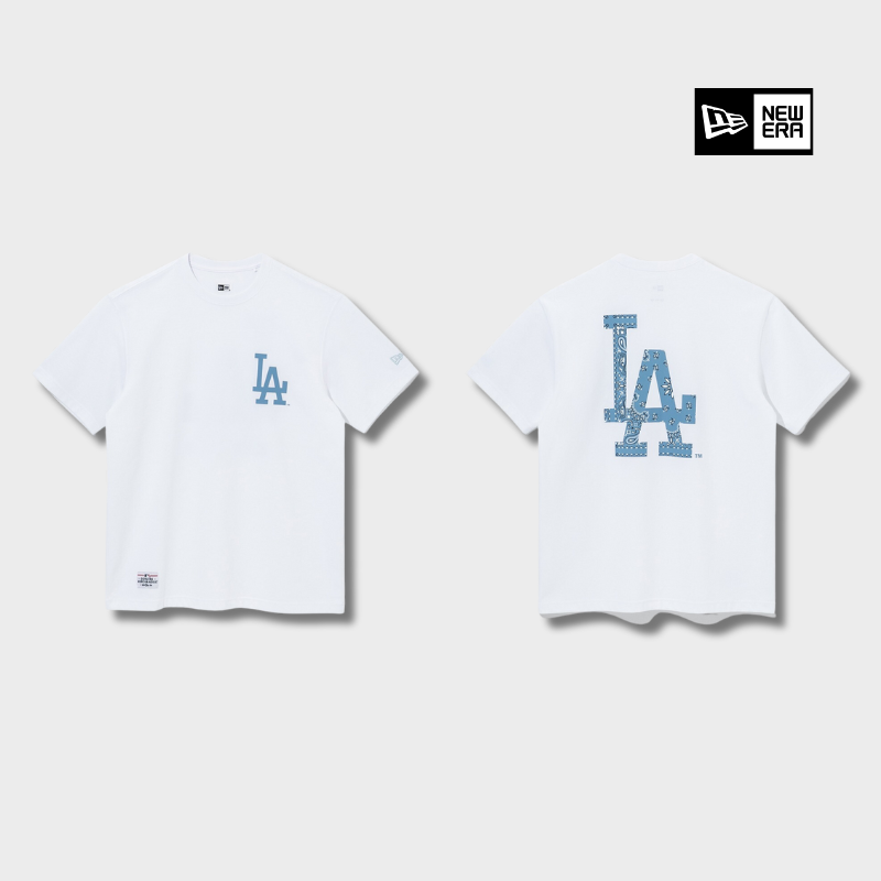 Áo Thể Thao Hè - Áo Thun Nam Nữ New Era x MLB Big Paisley LA Dodgers 'White/Blue' - 13086599 Quyetsneaker