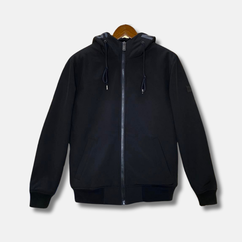 Áo Khoác Chính Hãng - Áo Khoác Lông Michael Kors Black Logo Vuông - MC69223