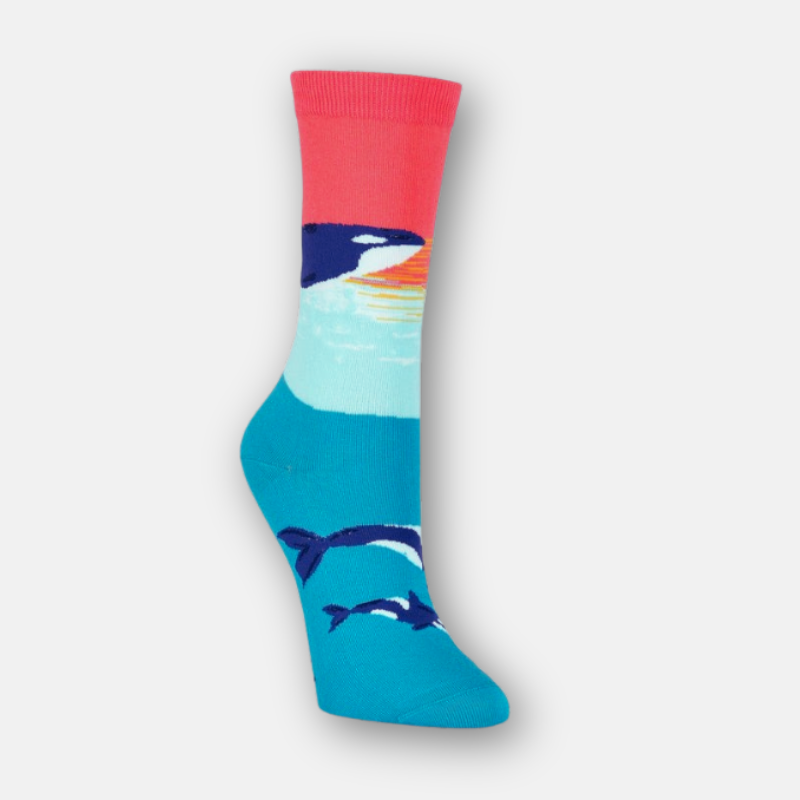 Phụ Kiện Chính Hãng - Tất K.Bell Cổ Cao Women's Crew Socks Orca Whale (5 đôi/pack) - 780512327375