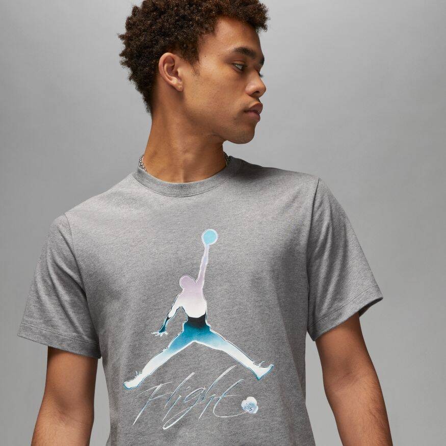 Áo Tshirt Chính Hãng - Nike Jordan Flight Graphic Ss Crew 'Grey' - DV8414-091