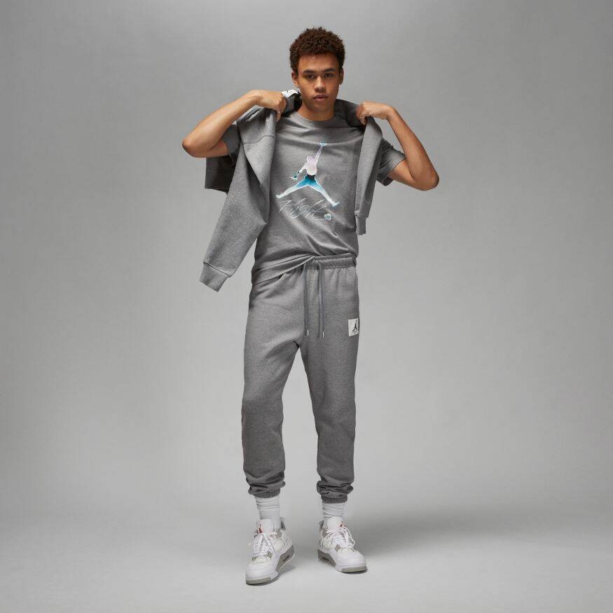 Áo Tshirt Chính Hãng - Nike Jordan Flight Graphic Ss Crew 'Grey' - DV8414-091