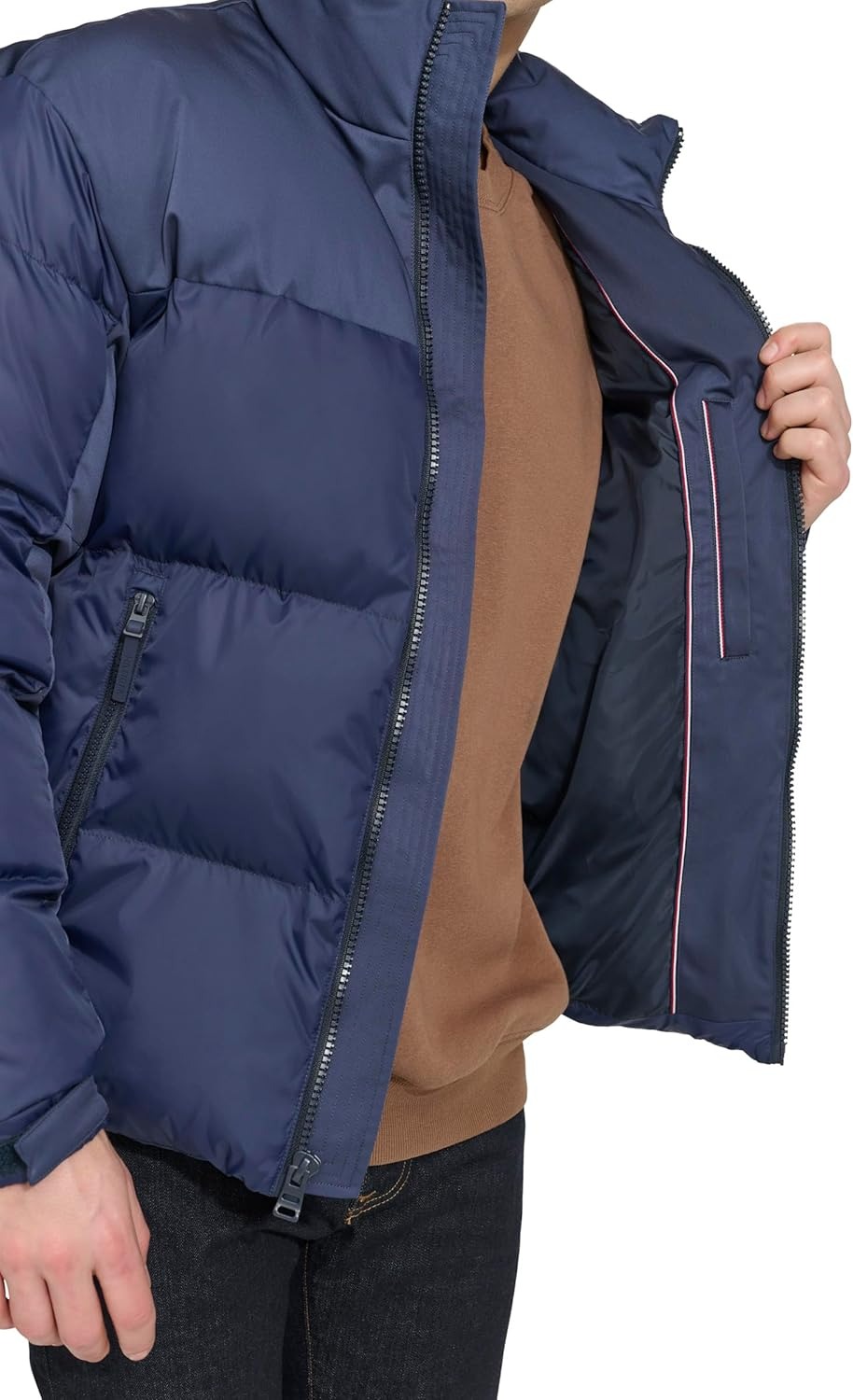 Áo Khoác Phao Chính Hãng - Tommy Hilfiger Mens Mixed-Media Puffer Jacket 