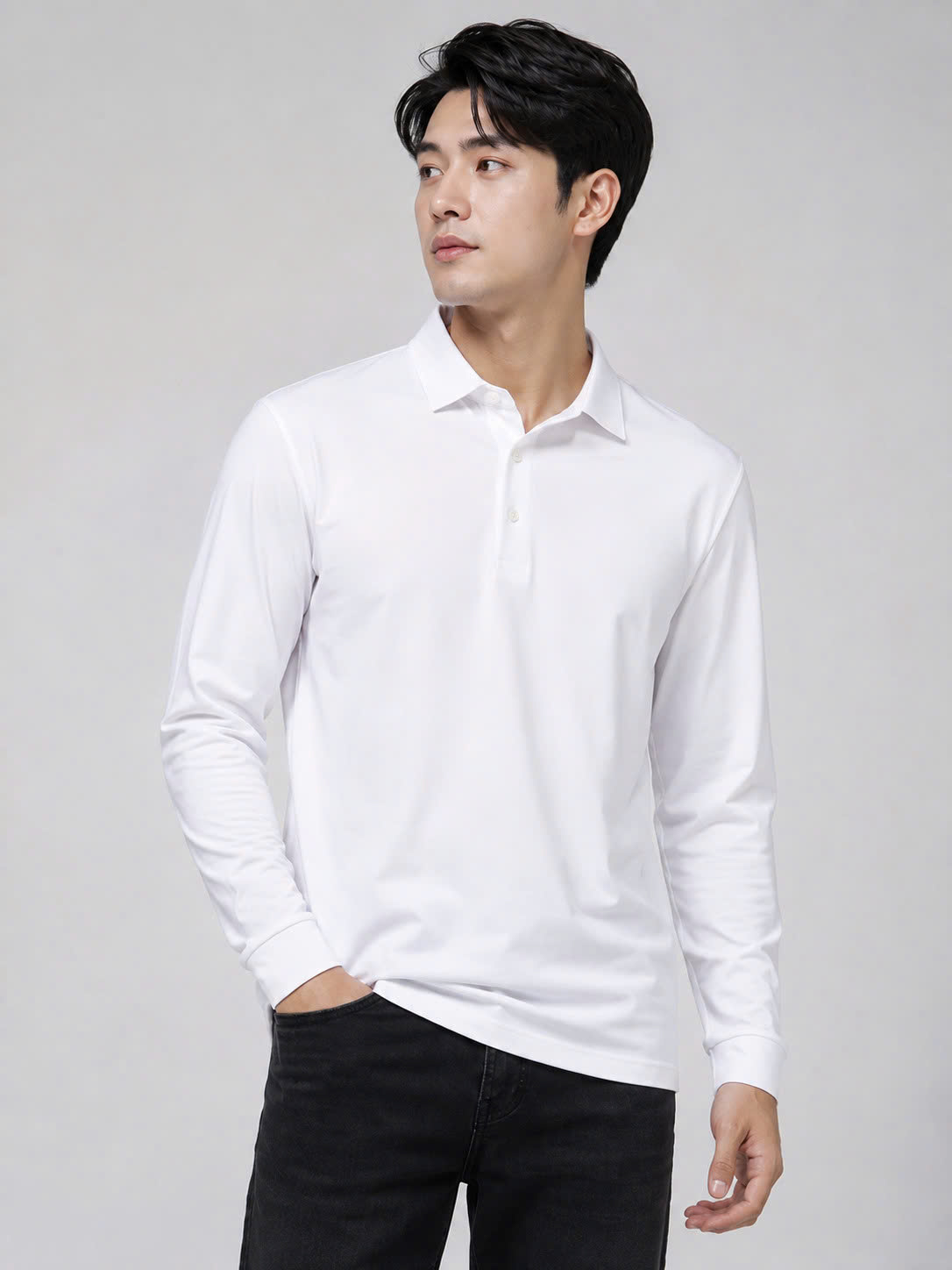 Áo Sweater Chính Hãng  - Nerdy Polo Gofl Long Sleeve Freedom Pique - G7S22K980_WHT