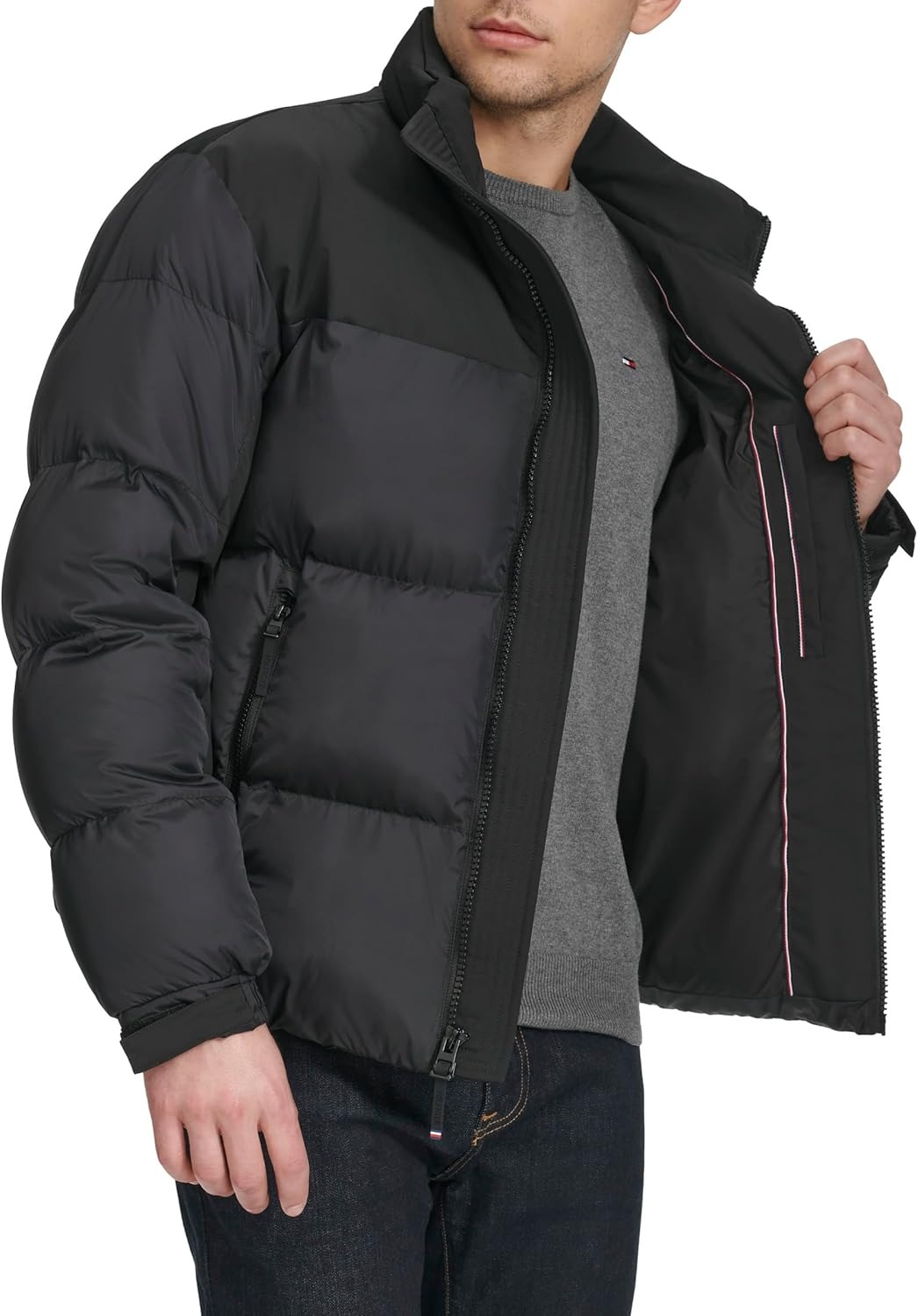 Áo Khoác Phao Chính Hãng - Tommy Hilfiger Mens Mixed-Media Puffer 