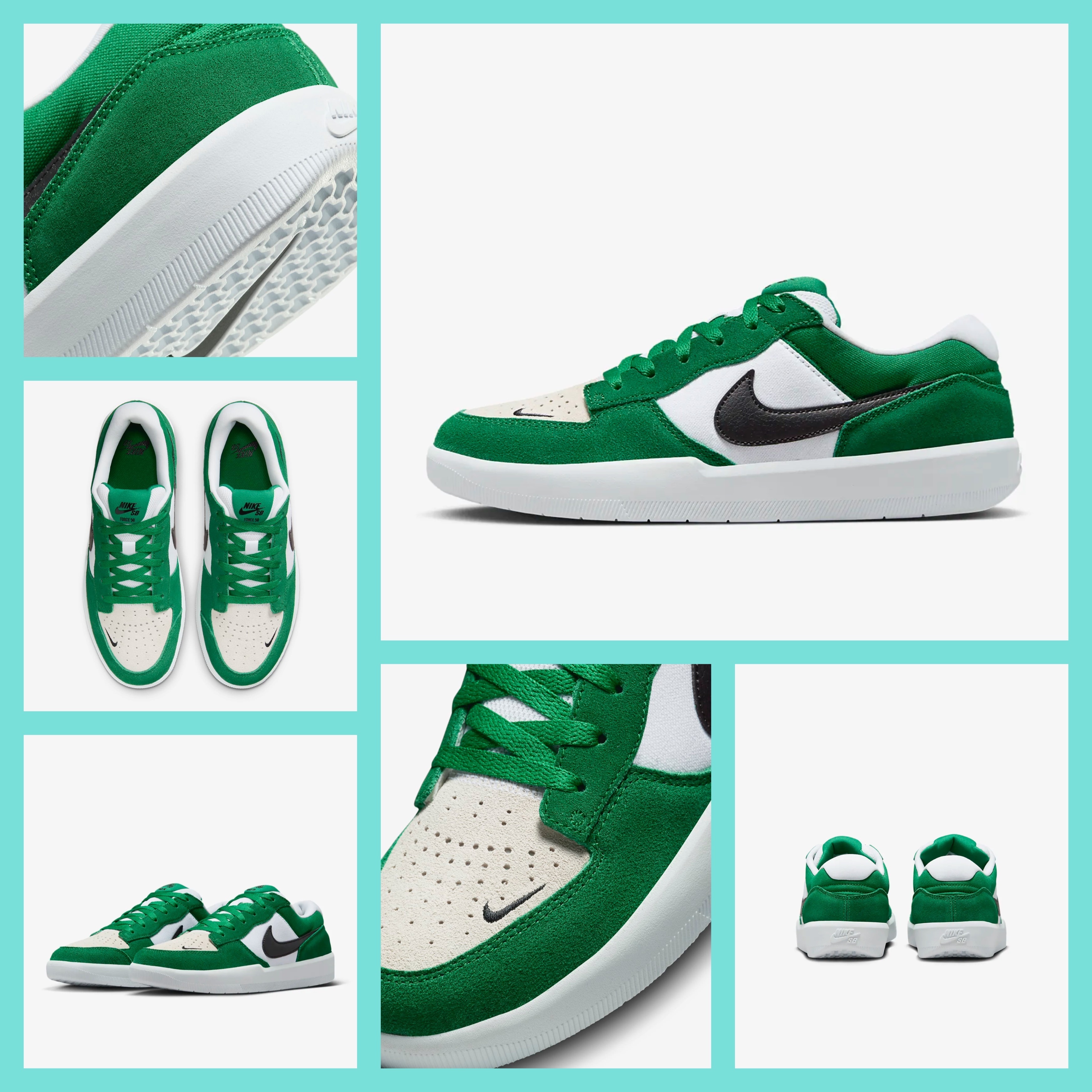 GIÀY CASUAL CHÍNH HÃNG - Nike SB Force 58 Pine Green White Black - DV5477-300