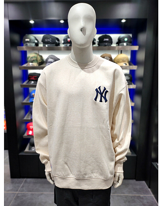 ÁO SWEATER CHÍNH HÃNG - Newera x MLB Big Logo Beige - 13781153