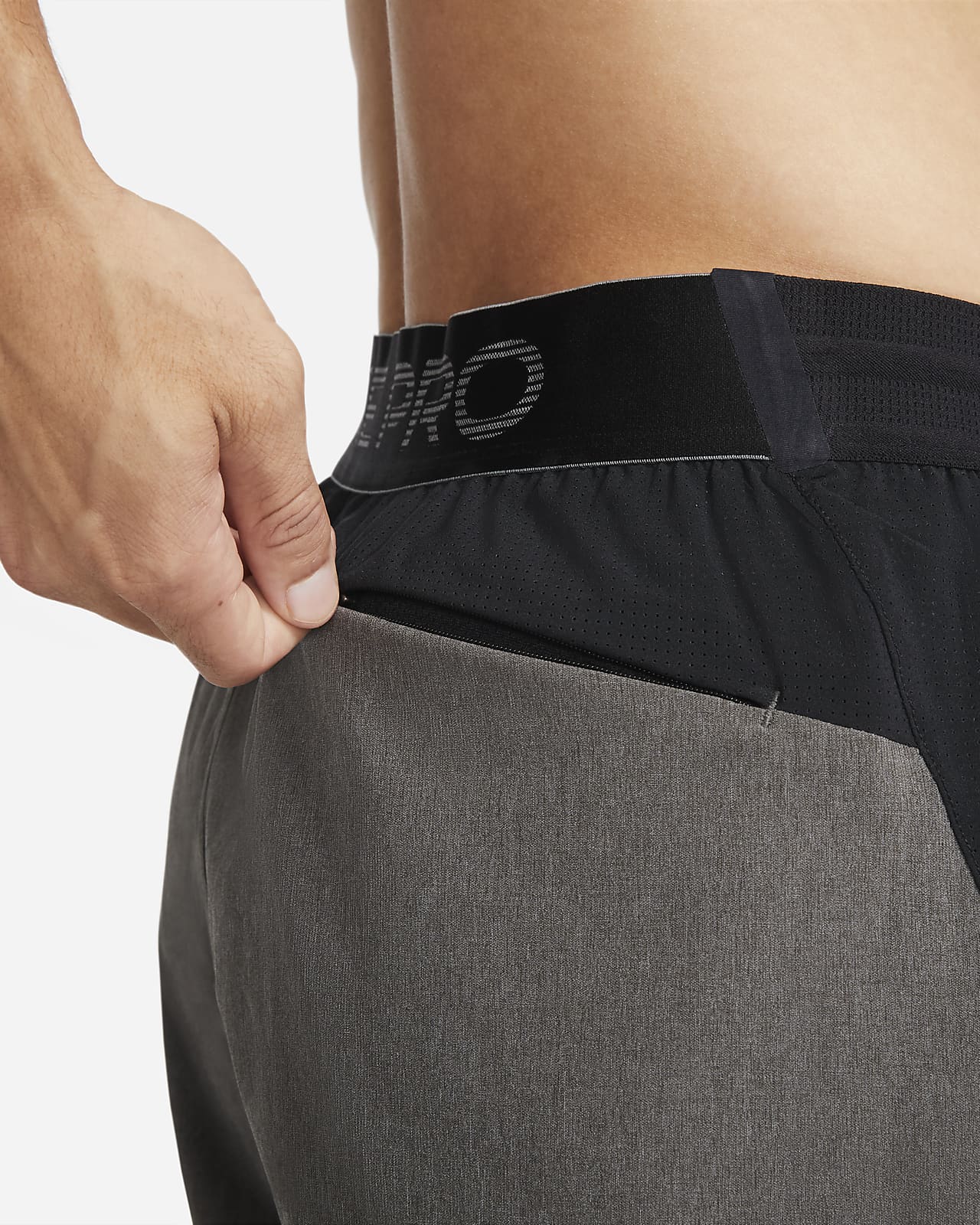 Quần Tập Nam - NIKE Men's Pro Shorts Grey Full Zip