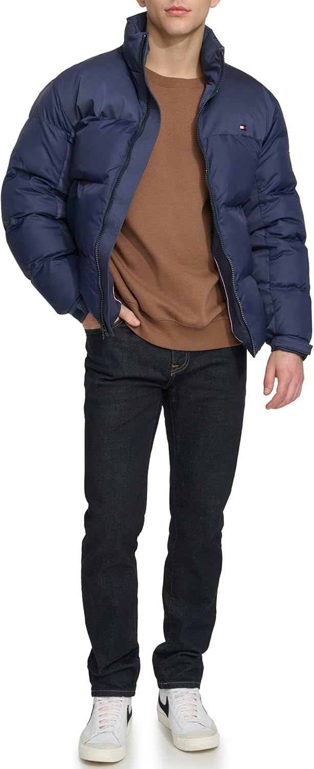 Áo Khoác Phao Chính Hãng - Tommy Hilfiger Mens Mixed-Media Puffer Jacket 