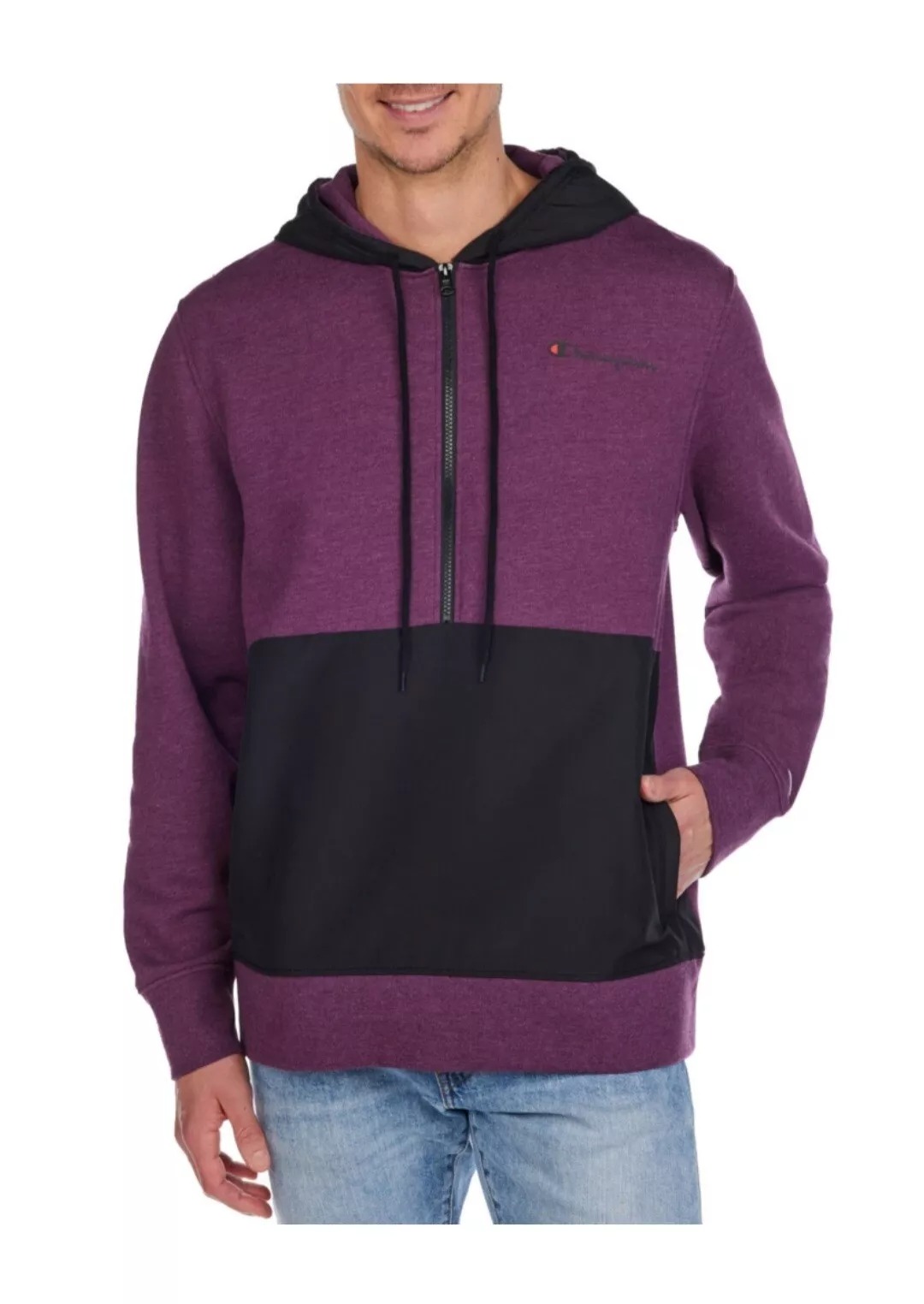  Áo Hoodie Chính Hãng - Champion Men’s Fleece Lined Hoodie “Purple/Black” - CH-QZ-PU1
