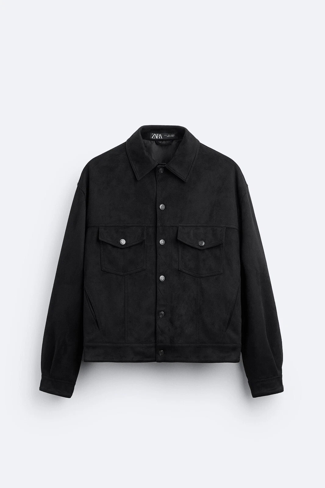 Áo Khoác Chính Hãng - Zara Boxy Fit Faux Suede Trucker Jacket 