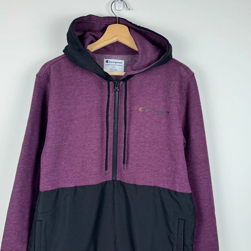  Áo Hoodie Chính Hãng - Champion Men’s Fleece Lined Hoodie “Purple/Black” - CH-QZ-PU1