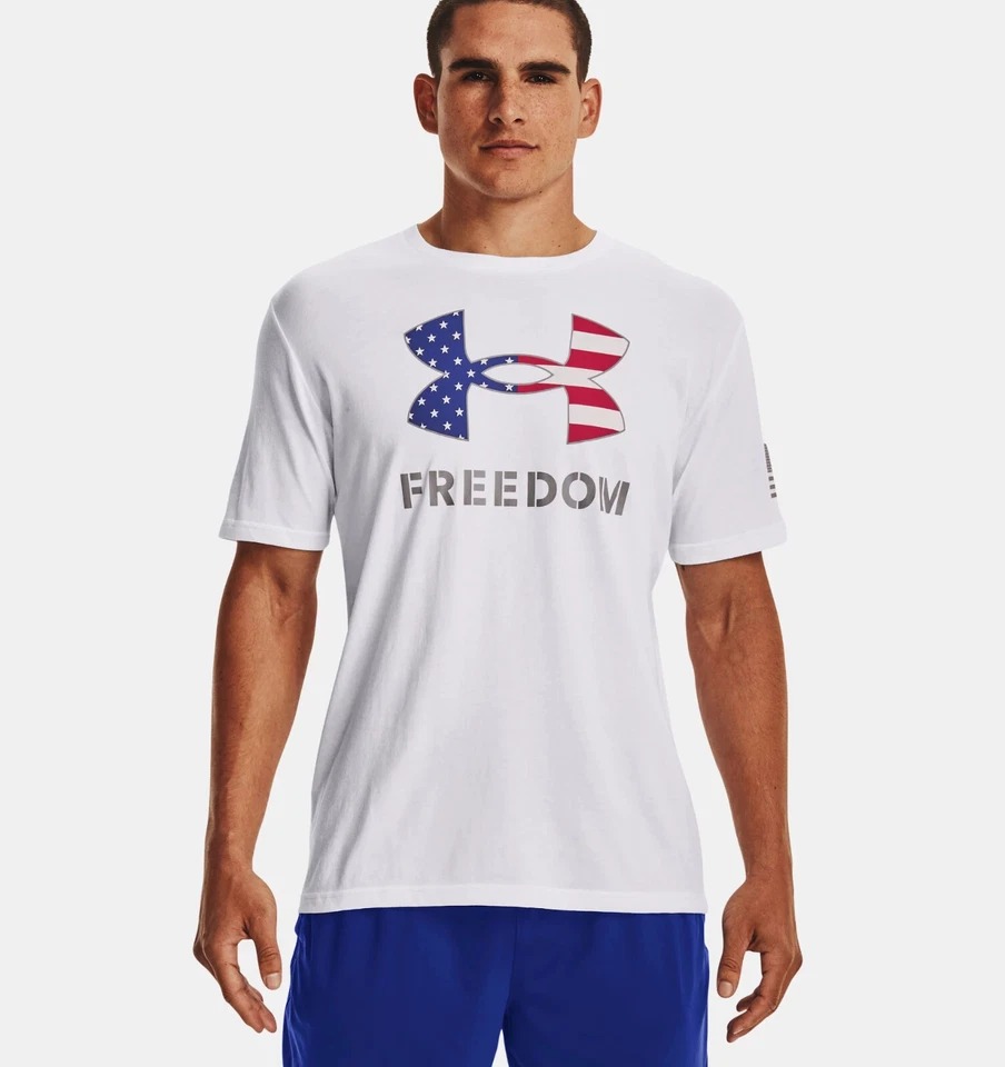 Áo Tshirts Chính Hãng - Under Armour Freedom Big Flag Logo 'White - 1370811-100