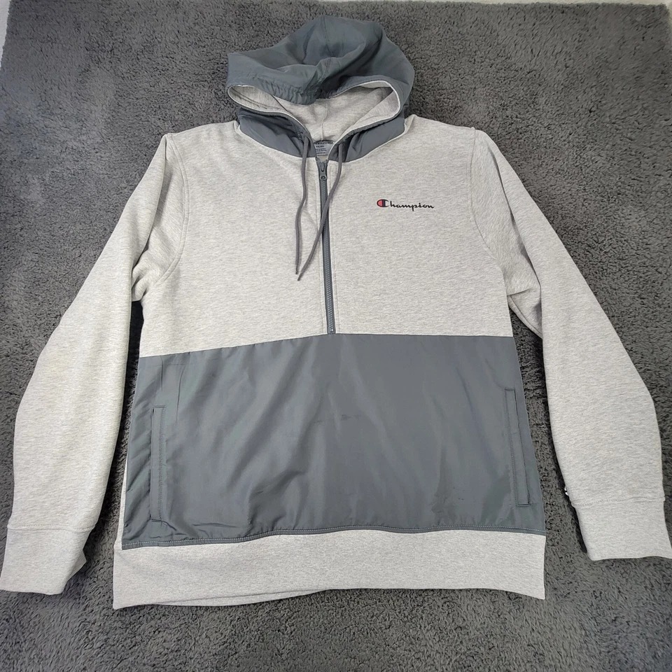 Áo Hoodie Chính Hãng - Champion Men’s Fleece Lined Hoodie “Light Grey” - CH-QZ-GY2