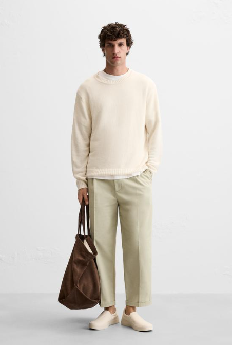 Áo Sweater Chính Hãng - Zara Len Line Cream - SLZ-100