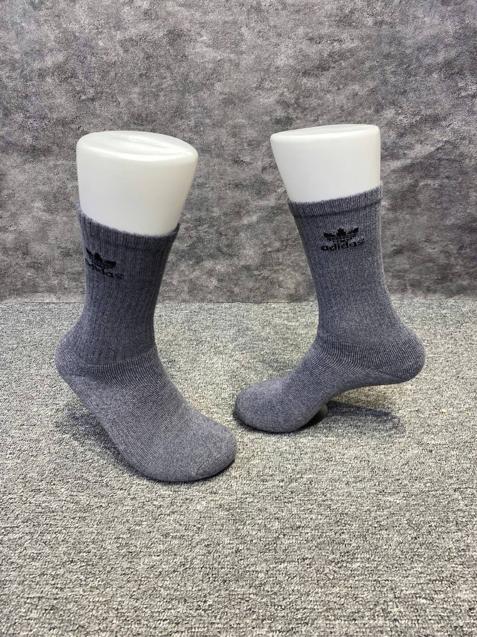 Phụ Kiện Chính Hãng - Tất Adidas Trefoil Crew Socks 6 Pairs / 6 đôi '' Xám tiêu '' - CI8727