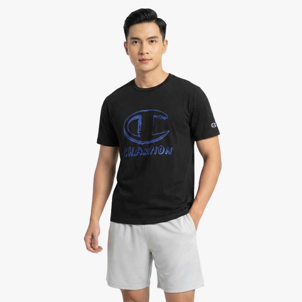Áo Tshirts Chính Hãng - Áo Thun Champion Big Logo 'Black' - ACS-04
