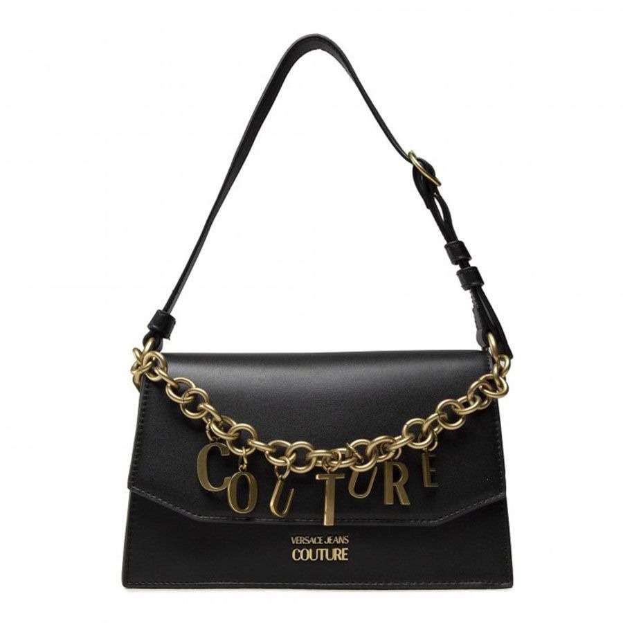 PHỤ KIỆN CHÍNH HÃNG - Túi Nữ Versace Jeans Couture Gold Chain Black Women's Shoulder Bag - 71VA4BC4-ZS063