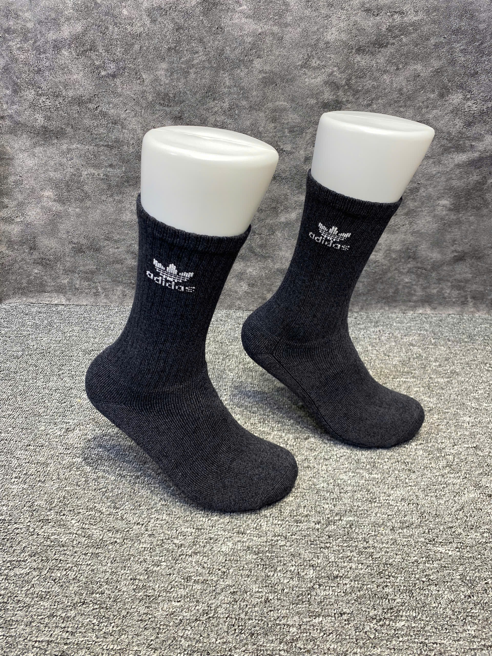 Phụ Kiện Chính Hãng - Tất Adidas Trefoil Crew Socks 6 Pairs / 6 đôi '' Xám tiêu '' - CI8724