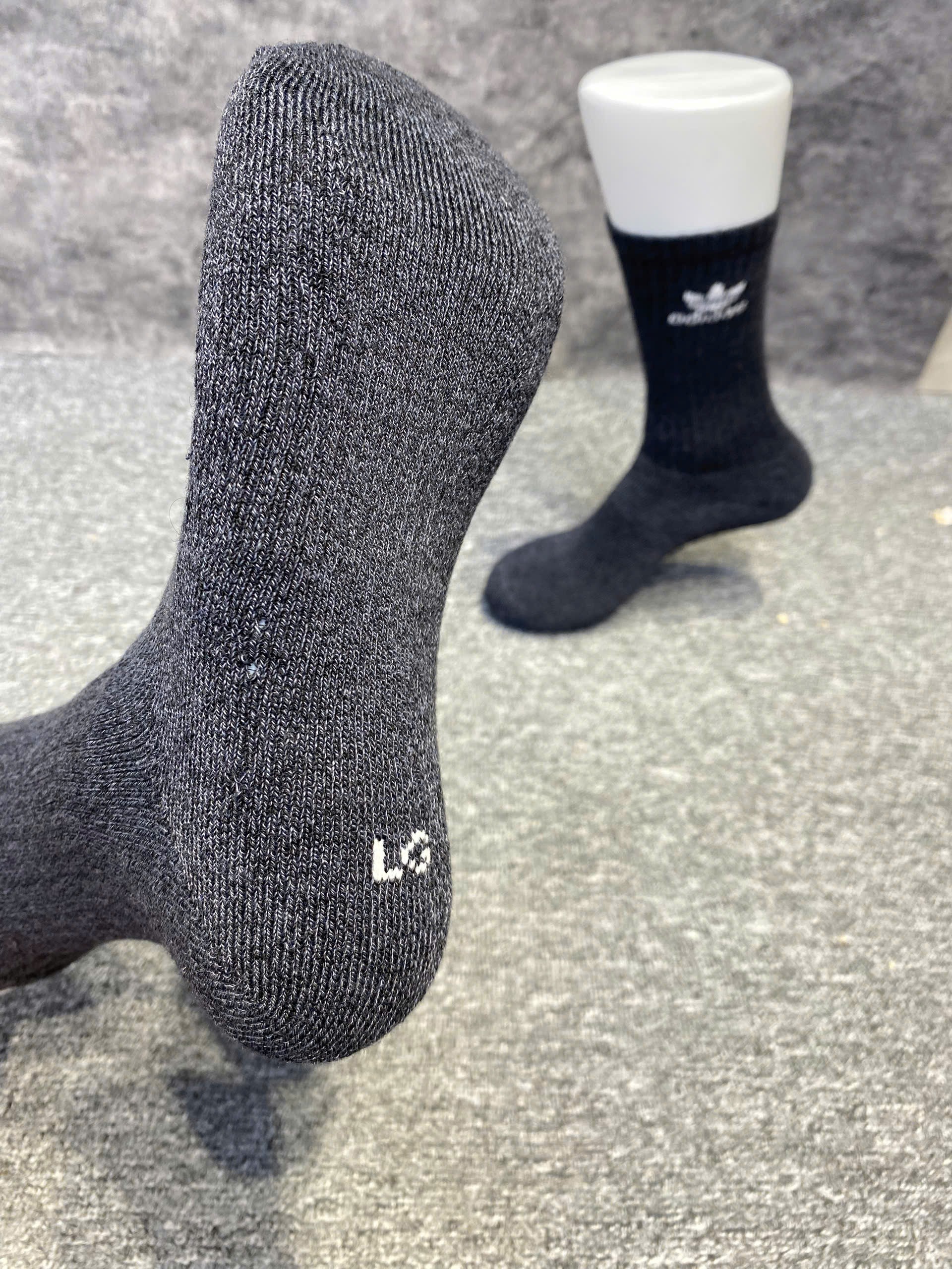 Phụ Kiện Chính Hãng - Tất Adidas Trefoil Crew Socks 6 Pairs / 6 đôi '' Xám tiêu '' - CI8724