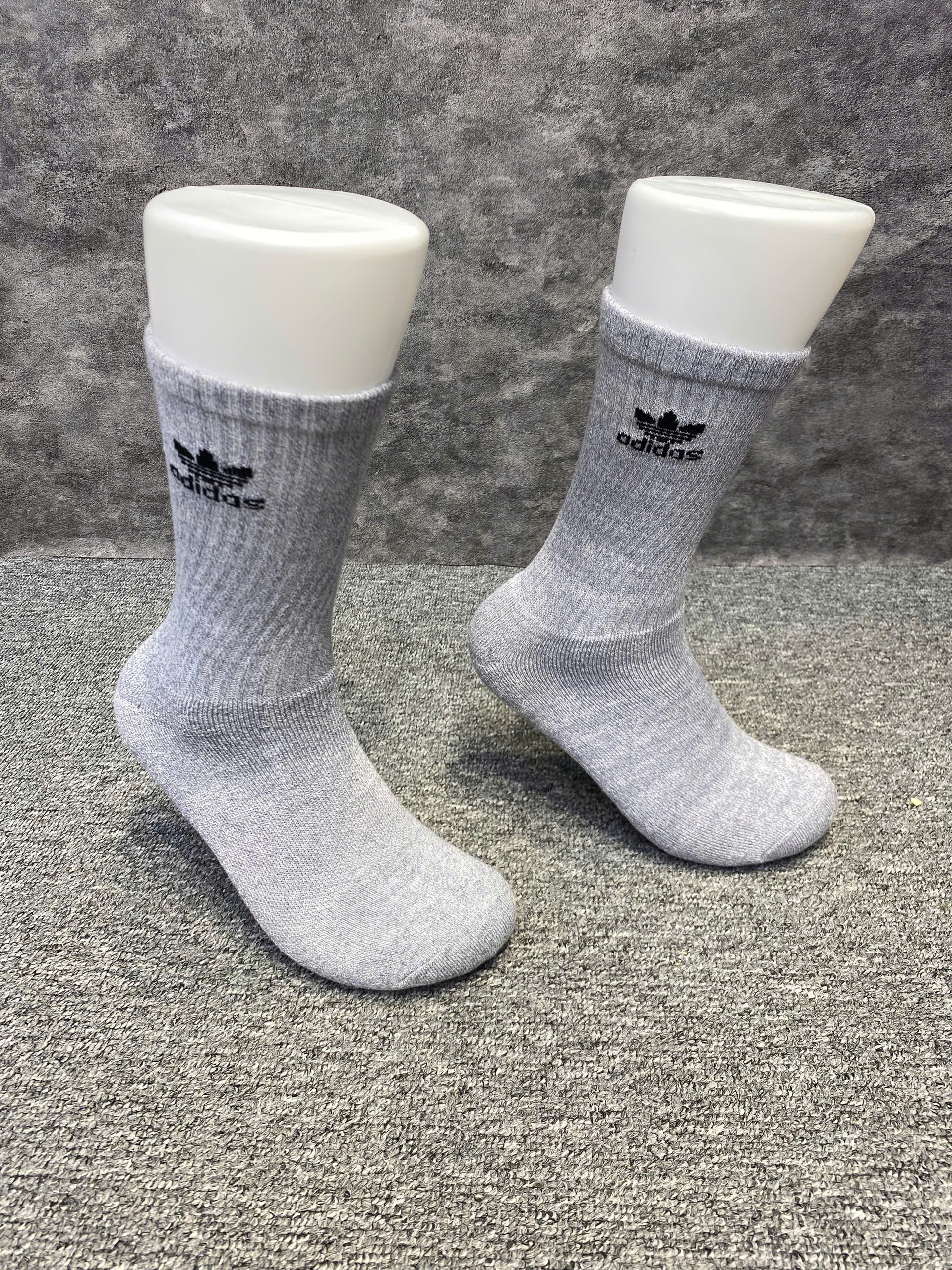 Phụ Kiện Chính Hãng - Tất Adidas Trefoil Crew Socks 6 Pairs / 6 đôi '' Ghi '' - CI8725
