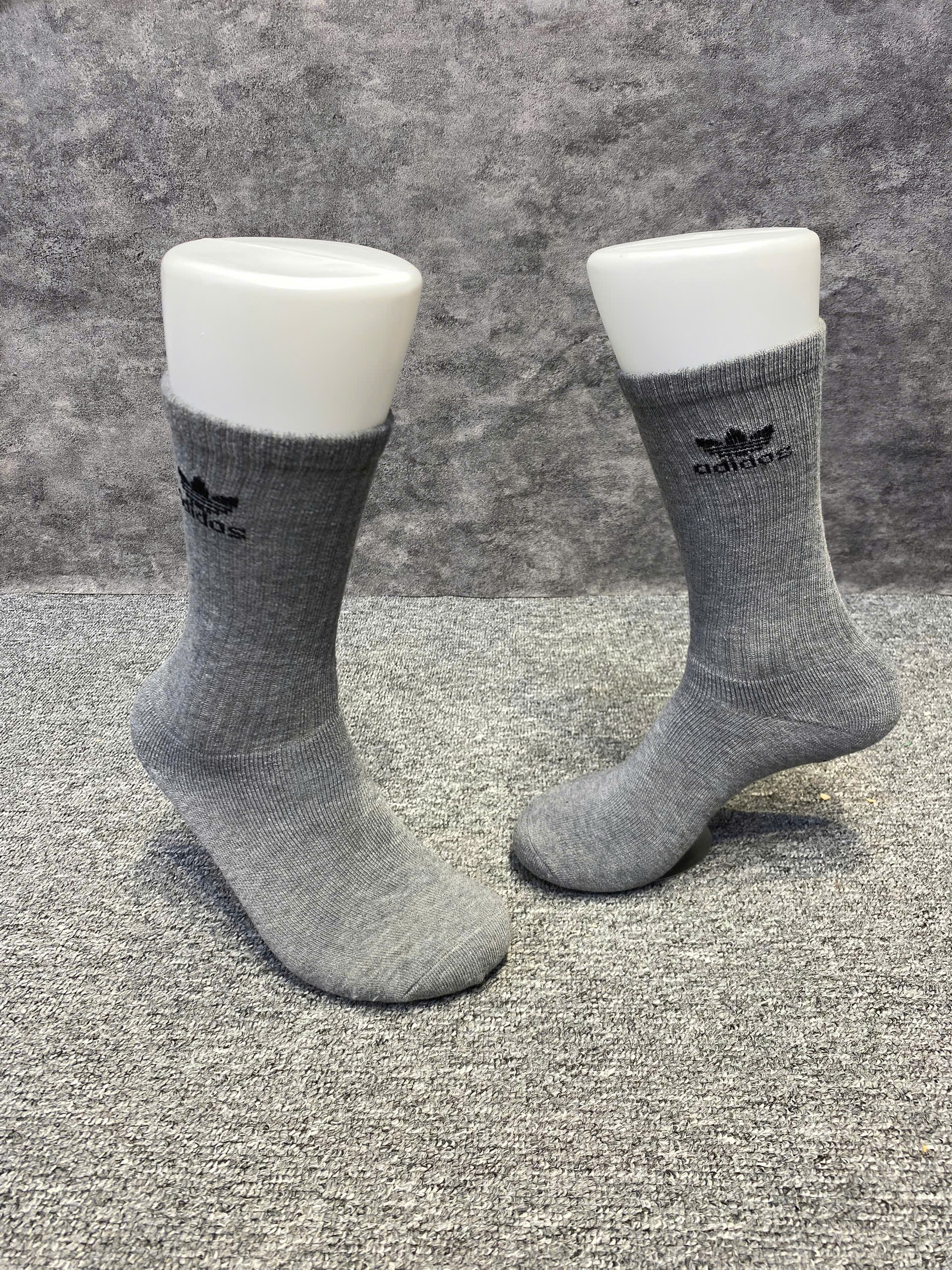 Phụ Kiện Chính Hãng - Tất Adidas Trefoil Crew Socks 6 Pairs / 6 đôi ''Xám '' - CI8726