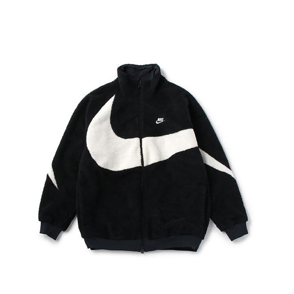 Áo Khoác Lông/Gió 2 Mặt Chính Hãng - Nike Sportswear Swoosh Black/White - BQ6546-011