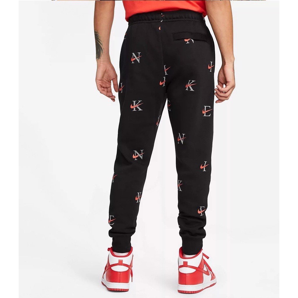 Quần Dài Chính Hãng - Nike Sportswear Club AOP Joggers Black/Orange - DV9601-206