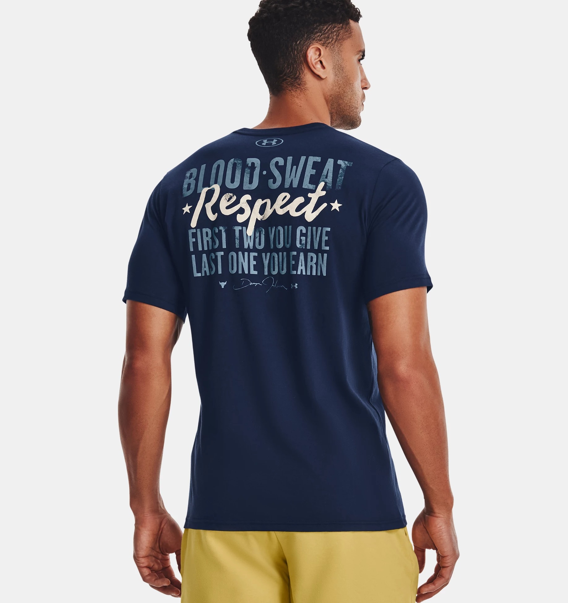 Áo Tshirts Chính Hãng - Under Armour Project Rock Respect 'Navy' - 1370482