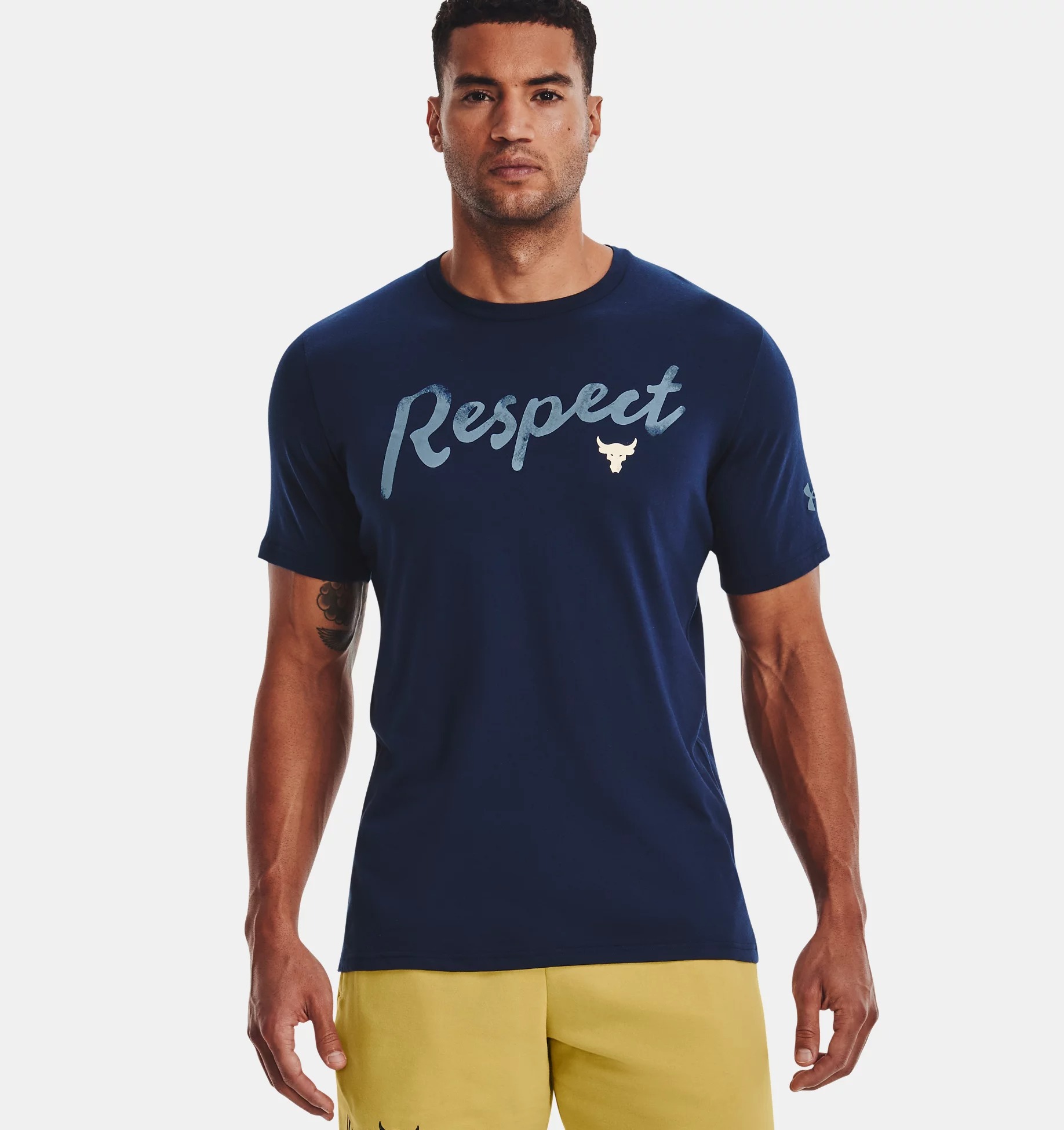 Áo Tshirts Chính Hãng - Under Armour Project Rock Respect 'Navy' - 1370482