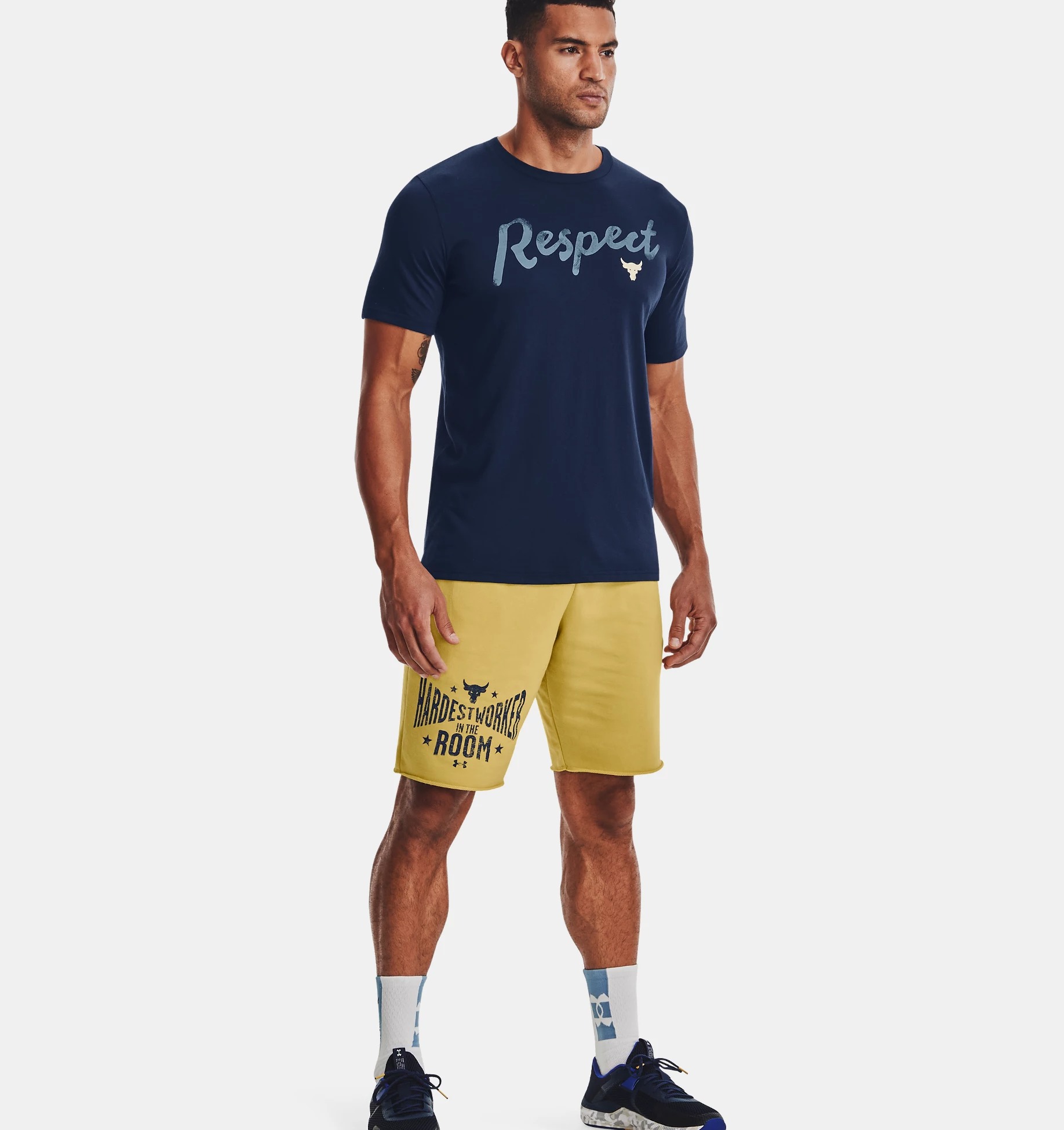 Áo Tshirts Chính Hãng - Under Armour Project Rock Respect 'Navy' - 1370482