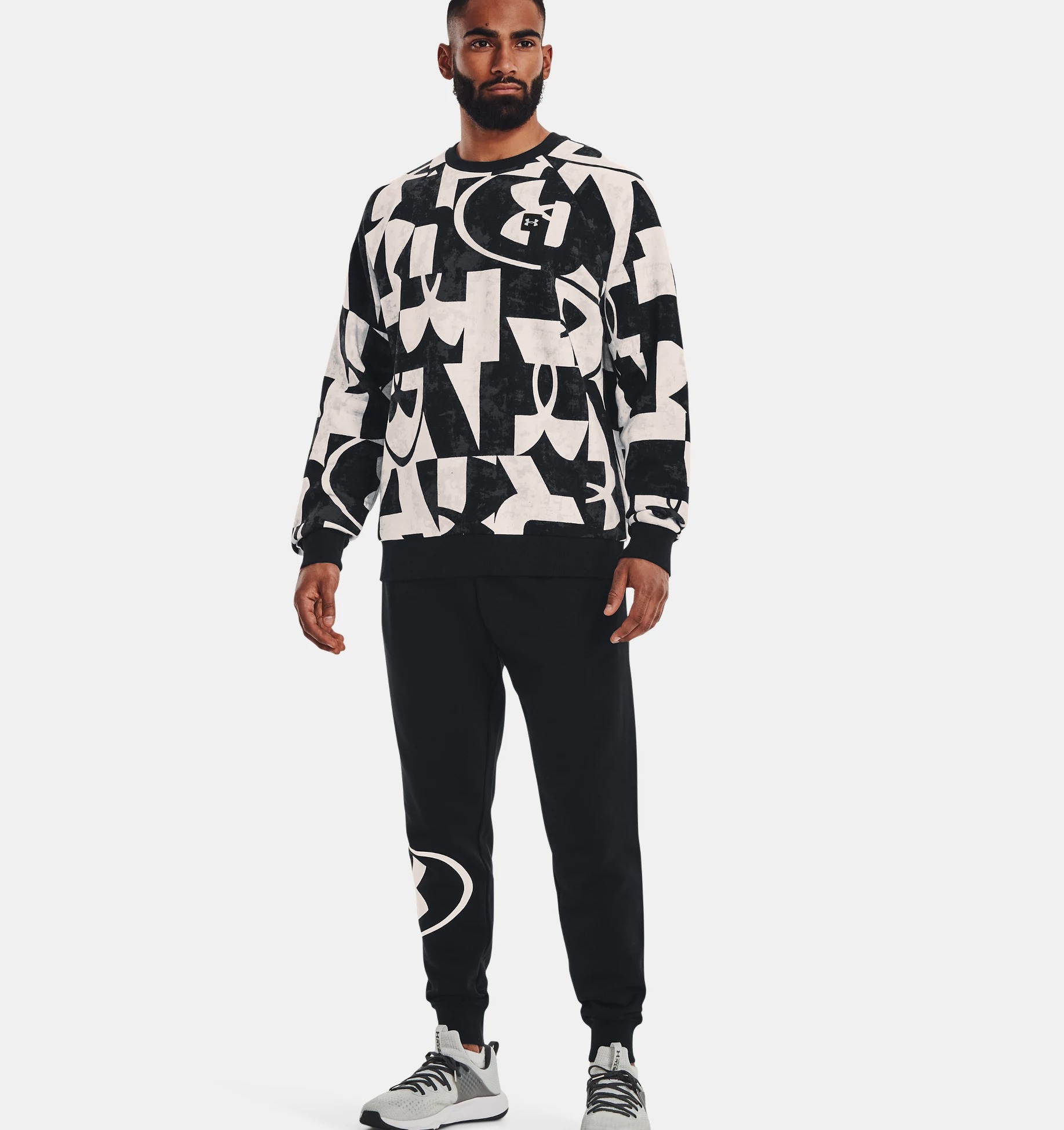 Áo Sweater Chính Hãng - Under Armour Mens Rival Fleece 'Black/Be' - 1379755-010