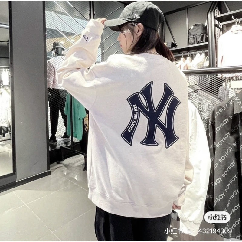 Áo Sweater Chính Hãng - Newera NY Logo Thêu 'White' - 13781153