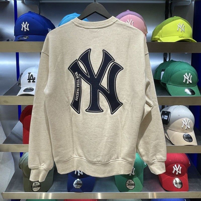 ÁO SWEATER CHÍNH HÃNG - Newera x MLB Big Logo Beige - 13781153