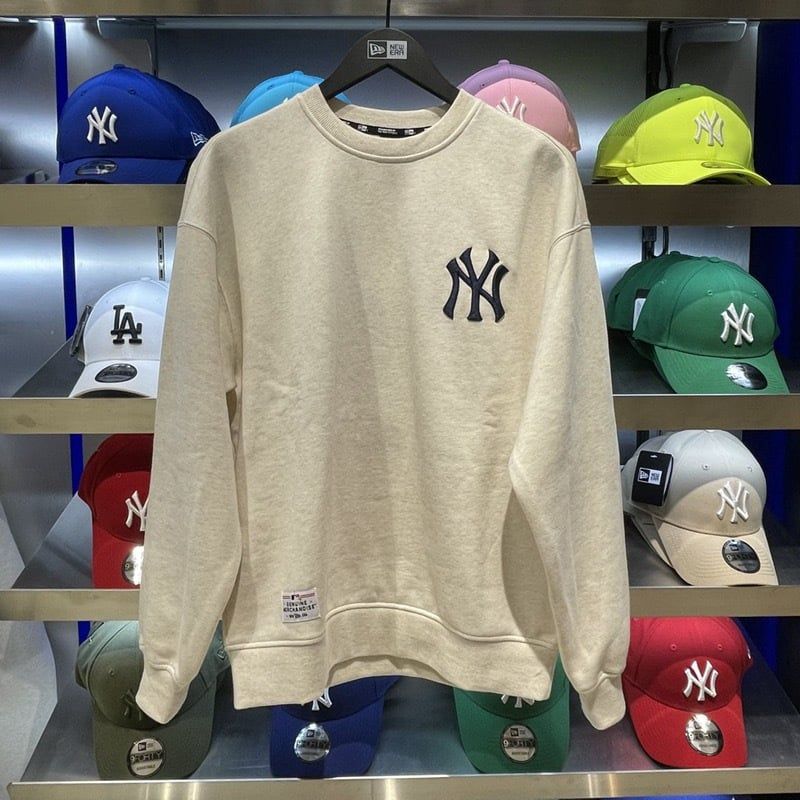 ÁO SWEATER CHÍNH HÃNG - Newera x MLB Big Logo Beige - 13781153