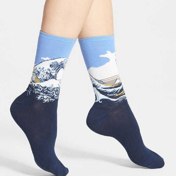 Phụ Kiện Chính Hãng - Tất Hot Sox The Great Wave off Kanagawa 'Blue' (5 đôi/pack) - HSW0145