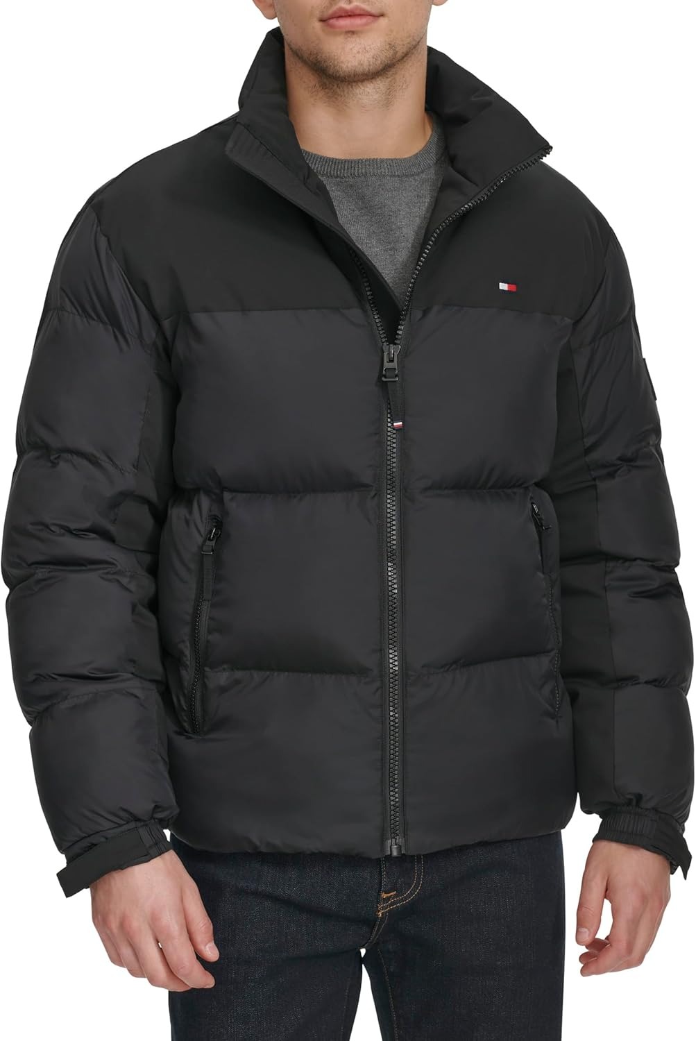 Áo Khoác Phao Chính Hãng - Tommy Hilfiger Mens Mixed-Media Puffer 