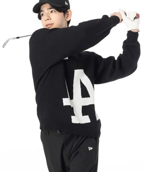 Áo Sweater Chính Hãng - Newera LA Golf  KNIT Unisex Japan Genuine 2024  '' Black'' - 14326431