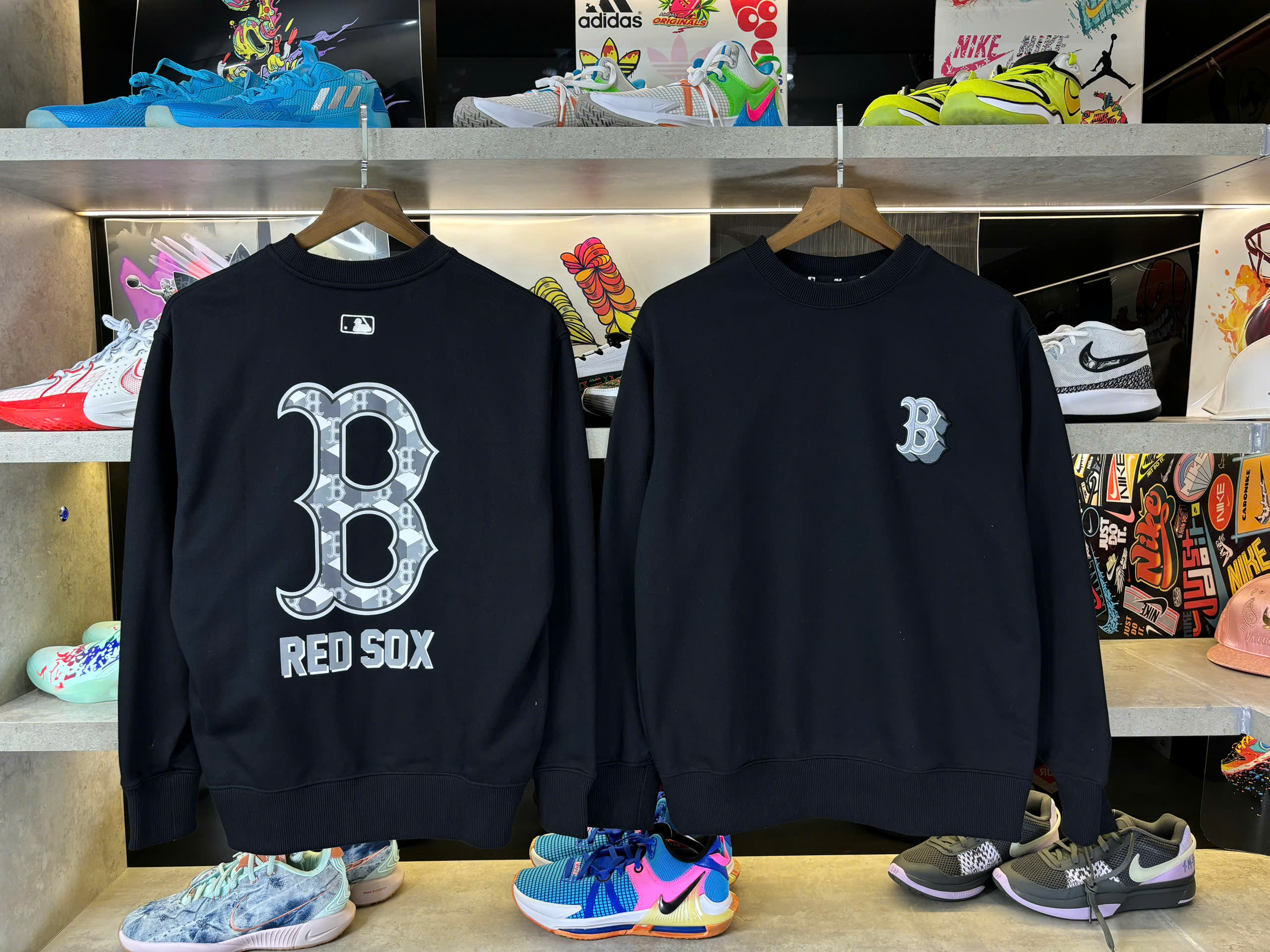 Áo Sweater Chính Hãng - Áo MLB Redsox N Unisex Street Style Black - 3AMTM0131-010