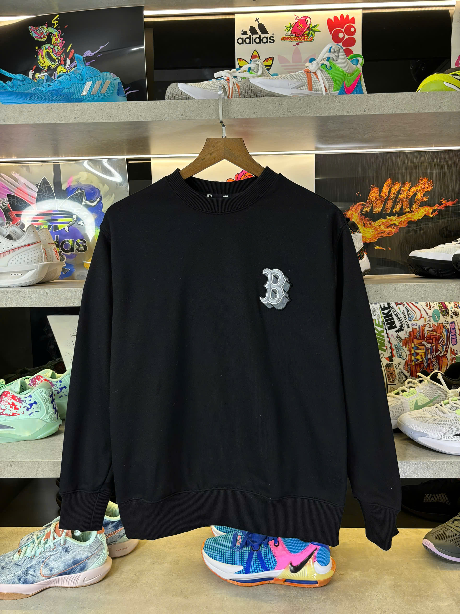 Áo Sweater Chính Hãng - Áo MLB Redsox N Unisex Street Style Black - 3AMTM0131-010