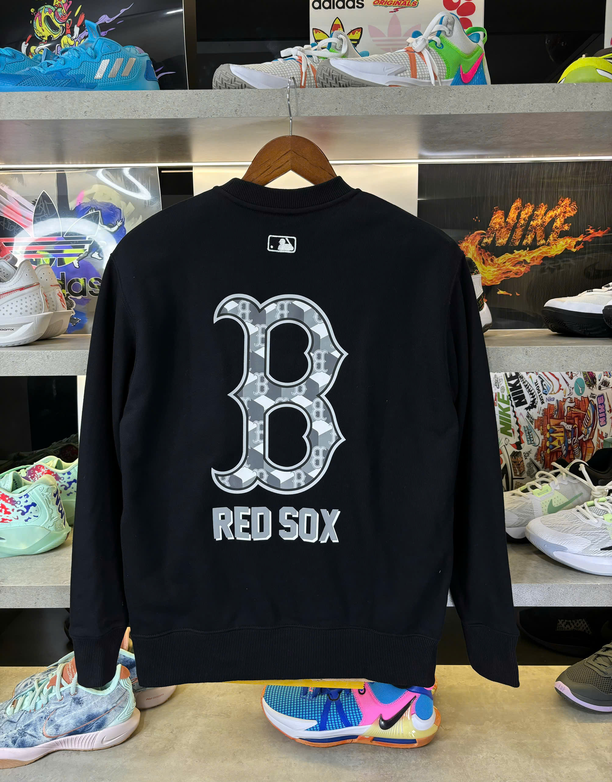 Áo Sweater Chính Hãng - Áo MLB Redsox N Unisex Street Style Black - 3AMTM0131-010