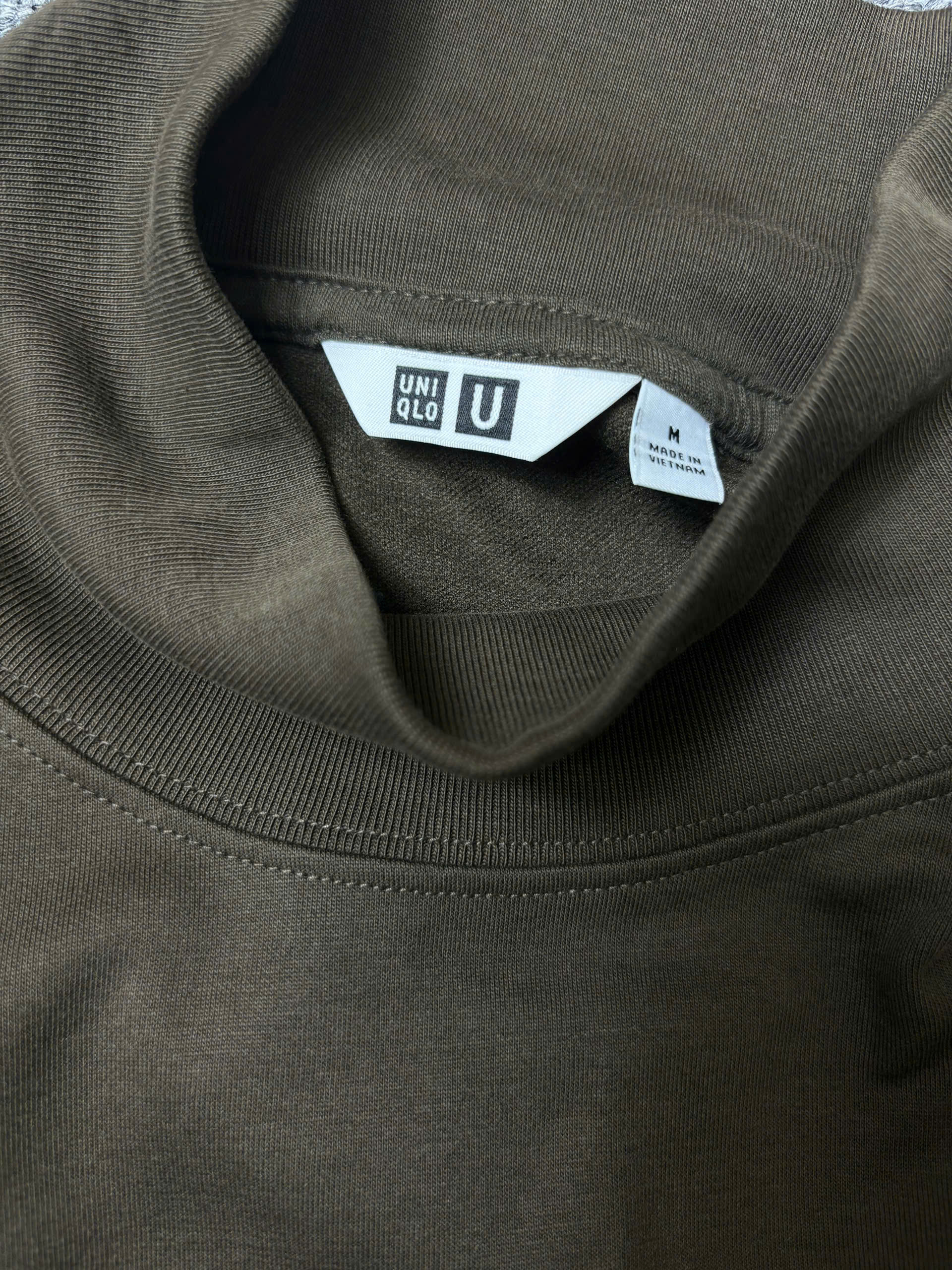 Áo Sweater Chính Hãng - Uniqlo Brushed Lined Mock Neck 'Dark Brown' - 4718063