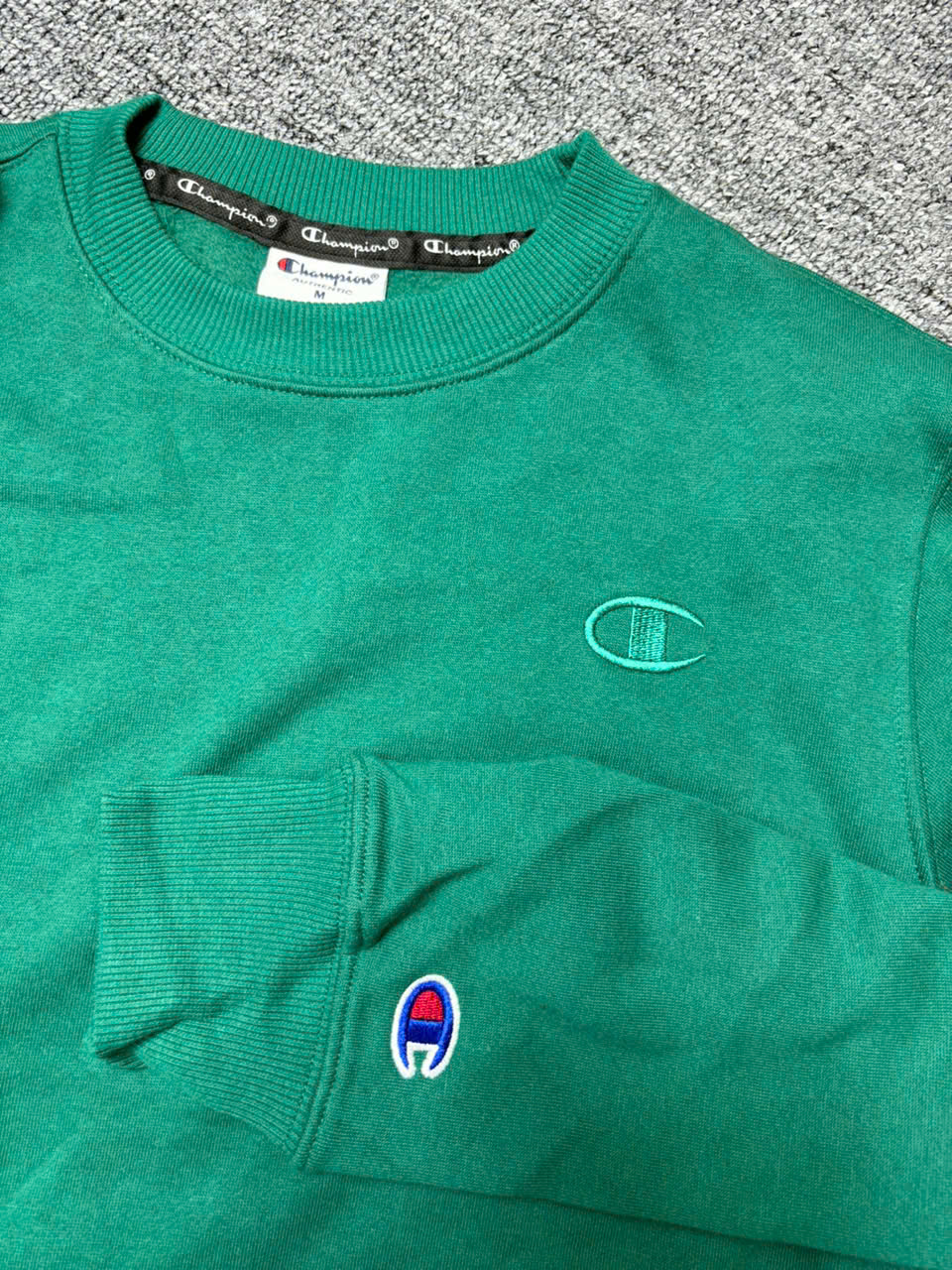 Bộ Thể Thao Chính Hãng - Bộ Nỉ Lót Bông  Champion Sweater '' Green'' - CB001